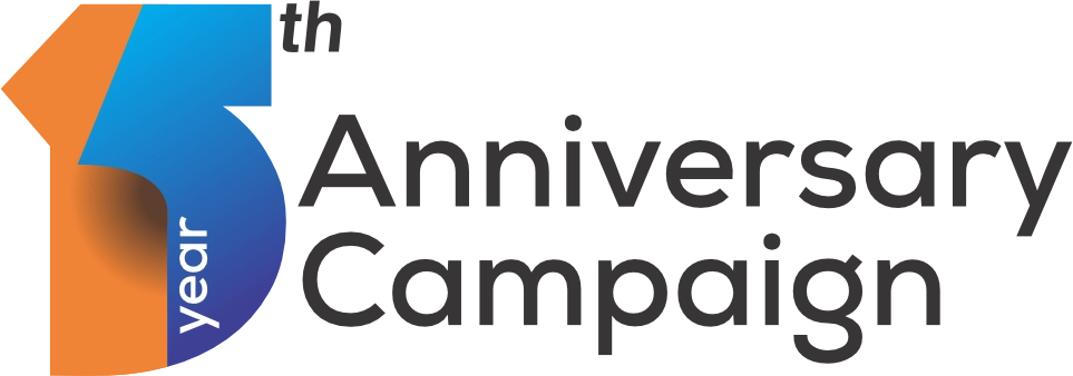 Toshworld 15th anniversary campaign logo